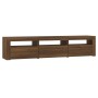 TV-Schrank mit LED-Leuchten Eiche braun 180x35x40 cm von vidaXL, TV-Möbel - Ref: Foro24-3152761, Preis: 150,50 €, Rabatt: %