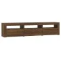 TV-Schrank mit LED-Leuchten Eiche braun 180x35x40 cm von vidaXL, TV-Möbel - Ref: Foro24-3152761, Preis: 162,30 €, Rabatt: %