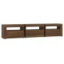 TV-Schrank mit LED-Leuchten Eiche braun 180x35x40 cm von vidaXL, TV-Möbel - Ref: Foro24-3152761, Preis: 150,50 €, Rabatt: %