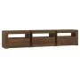 TV-Schrank mit LED-Leuchten Eiche braun 180x35x40 cm von vidaXL, TV-Möbel - Ref: Foro24-3152761, Preis: 162,30 €, Rabatt: %