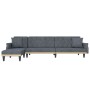L-förmiges Schlafsofa aus dunkelgrauem Samt, 271 x 140 x 70 cm von vidaXL, Sofas - Ref: Foro24-3157277, Preis: 453,24 €, Raba...