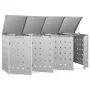 Quadruple stainless steel garbage container shed 240L by vidaXL, Waste container supports - Ref: Foro24-145382, Price: 580,98...