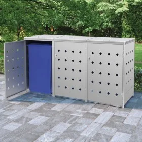 Shed for 3 240 L stainless steel garbage containers by vidaXL, Waste container supports - Ref: Foro24-145381, Price: 505,03 €...