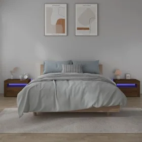 Bedside tables with LED 2 pcs oak brown 60x35x40 cm by vidaXL, Nightstands - Ref: Foro24-3144974, Price: 150,68 €, Discount: %