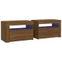 Bedside tables with LED 2 pcs oak brown 60x35x40 cm by vidaXL, Nightstands - Ref: Foro24-3144974, Price: 150,68 €, Discount: %