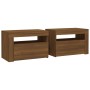 Bedside tables with LED 2 pcs oak brown 60x35x40 cm by vidaXL, Nightstands - Ref: Foro24-3144974, Price: 127,33 €, Discount: %