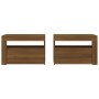 Bedside tables with LED 2 pcs oak brown 60x35x40 cm by vidaXL, Nightstands - Ref: Foro24-3144974, Price: 127,33 €, Discount: %