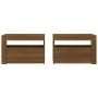 Bedside tables with LED 2 pcs oak brown 60x35x40 cm by vidaXL, Nightstands - Ref: Foro24-3144974, Price: 150,68 €, Discount: %