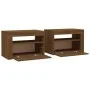 Bedside tables with LED 2 pcs oak brown 60x35x40 cm by vidaXL, Nightstands - Ref: Foro24-3144974, Price: 150,68 €, Discount: %