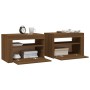 Bedside tables with LED 2 pcs oak brown 60x35x40 cm by vidaXL, Nightstands - Ref: Foro24-3144974, Price: 127,33 €, Discount: %