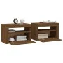 Bedside tables with LED 2 pcs oak brown 60x35x40 cm by vidaXL, Nightstands - Ref: Foro24-3144974, Price: 150,68 €, Discount: %