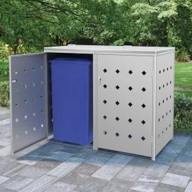 240L stainless steel double garbage container shed by vidaXL, Waste container supports - Ref: Foro24-145380, Price: 486,15 €,...