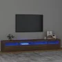 TV-Möbel mit LED-Leuchten, braune Eiche 240x35x40 cm von vidaXL, TV-Möbel - Ref: Foro24-3152729, Preis: 189,39 €, Rabatt: %