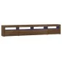 TV stand with LED lights in brown oak, 240x35x40 cm by vidaXL, TV Furniture - Ref: Foro24-3152729, Price: 189,39 €, Discount: %