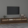 TV-Möbel mit LED-Leuchten, braune Eiche 240x35x40 cm von vidaXL, TV-Möbel - Ref: Foro24-3152729, Preis: 181,40 €, Rabatt: %