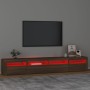TV-Möbel mit LED-Leuchten, braune Eiche 240x35x40 cm von vidaXL, TV-Möbel - Ref: Foro24-3152729, Preis: 181,40 €, Rabatt: %