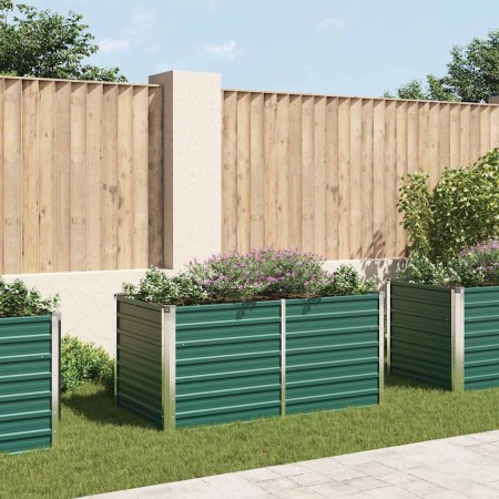 Jardinera elevada de acero galvanizado verde 160x80x77cm en Maceteros y jardineras | Comprar online en Foro24