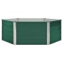 Arriate elevado de acero galvanizado verde 129x129x46 cm