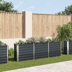 Arriate de jardín de acero galvanizado antracita 240x40x77 cm Arriate de jardín de acero galvanizado antracita 240x40x77 cm