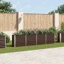 Jardinera elevada de acero galvanizado marrón 320x40x77 cm