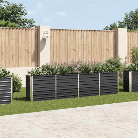 Jardinera elevada acero galvanizado gris antracita 320x40x77 cm