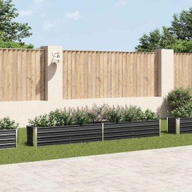 Arriate de jardín de acero galvanizado antracita 320x40x45 cm en Maceteros y jardineras | Comprar online en Foro24
