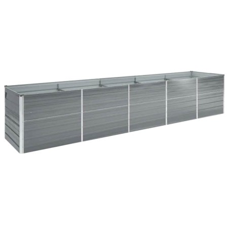 Arriate de jardín de acero galvanizado gris 400x80x77 cm en Maceteros y jardineras | Comprar online en Foro24