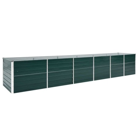 Arriate de jardín de acero galvanizado verde 480x80x77 cm en Maceteros y jardineras | Comprar online en Foro24
