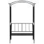 Arco de jardín con banco hierro negro 128x50x207 cm