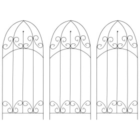 Soporte para plantas trepadoras 3 uds hierro negro 40x100 cm