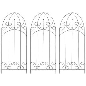 Soporte para plantas trepadoras 3 uds hierro negro 40x100 cm