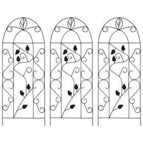 Soporte para plantas trepadoras 3 uds hierro negro 40x100 cm