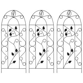 Soporte para plantas trepadoras 3 uds hierro negro 40x100 cm