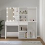 Schminktisch mit LED und 2 Sperrholzschränken glänzend weiß von vidaXL, Schlafzimmerkommoden - Ref: Foro24-3082032, Preis: 21...