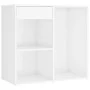 Tocador con LED y 2 armarios madera contrachapada blanco brillo de vidaXL, Tocadores para dormitorios - Ref: Foro24-3082032, ...
