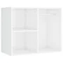 Tocador con LED y 2 armarios madera contrachapada blanco brillo de vidaXL, Tocadores para dormitorios - Ref: Foro24-3082032, ...