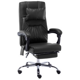 Silla de oficina de masaje de cuero sintético negra de vidaXL, Sillas de oficina - Ref: Foro24-20296, Precio: 215,13 €, Descu...