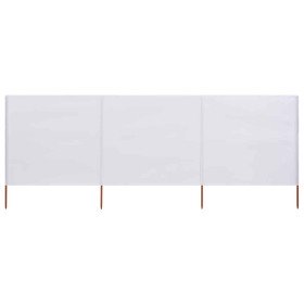 Paravientos de playa de 3 paneles tela blanco arena 400x80 cm Paravientos de playa de 3 paneles tela blanco arena 400x80 cm