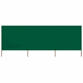 Paravientos de playa de 3 paneles tela verde 400x80 cm Paravientos de playa de 3 paneles tela verde 400x80 cm