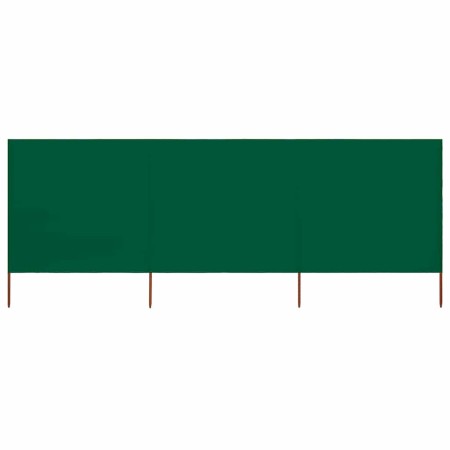 Paravientos de playa de 3 paneles tela verde 400x80 cm