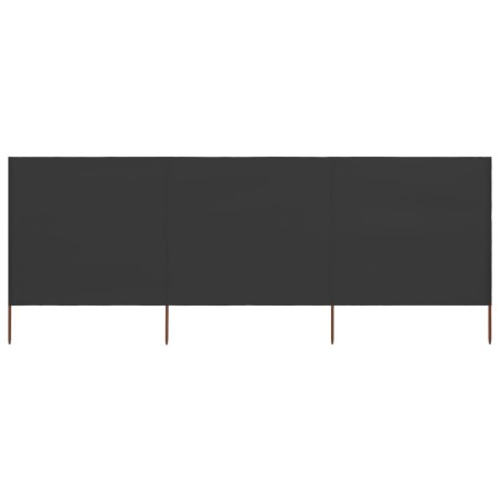 Paravientos de playa de 3 paneles tela gris antracita 400x80 cm en Sombrillas | Comprar online en Foro24