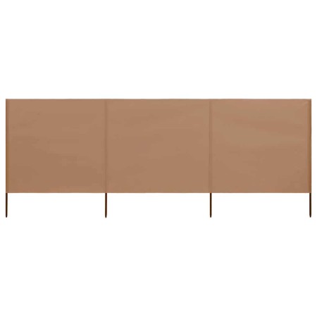 Paravientos de playa de 3 paneles tela gris taupe 400x80 cm en Sombrillas | Comprar online en Foro24