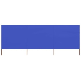 Paravientos de playa de 3 paneles tela azul celeste 400x80 cm