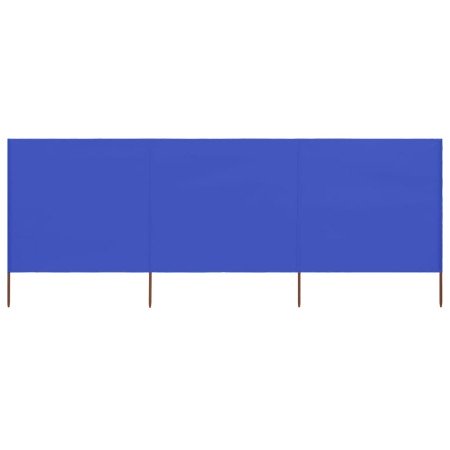 Paravientos de playa de 3 paneles tela azul celeste 400x80 cm