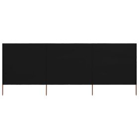 Paravientos de playa de 3 paneles tela negro 400x120 cm Paravientos de playa de 3 paneles tela negro 400x120 cm