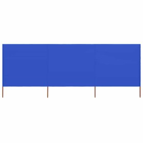 Paravientos de playa de 3 paneles tela azul celeste 400x120 cm Paravientos de playa de 3 paneles tela azul celeste 400x120 cm