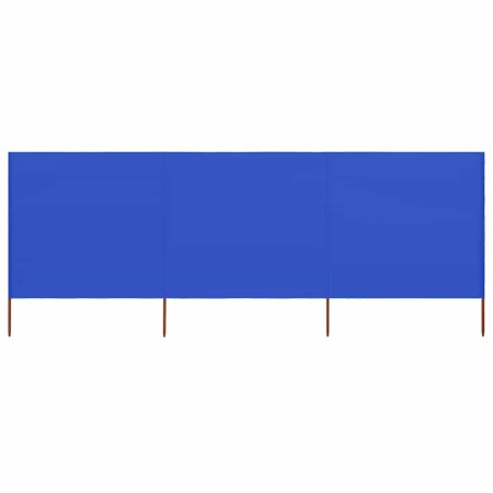 Paravientos de playa de 3 paneles tela azul celeste 400x120 cm