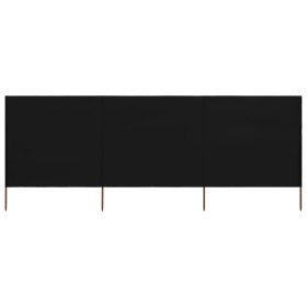 Paravientos de playa de 3 paneles tela negro 400x160 cm Paravientos de playa de 3 paneles tela negro 400x160 cm