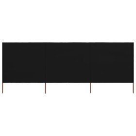Paravientos de playa de 3 paneles tela negro 400x160 cm Paravientos de playa de 3 paneles tela negro 400x160 cm