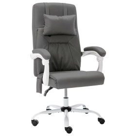 Grauer Massage-Bürostuhl aus Kunstleder von vidaXL, Bürostühle - Ref: Foro24-20313, Preis: 181,22 €, Rabatt: %